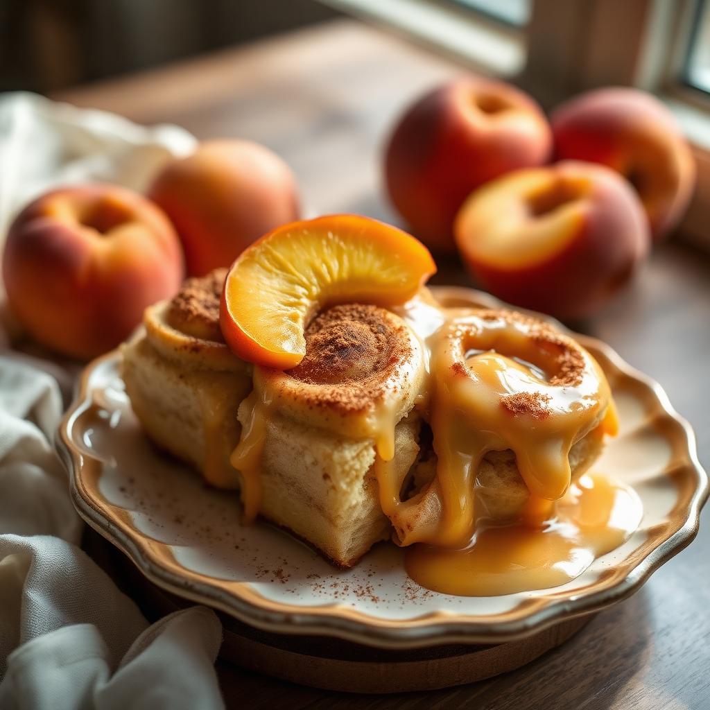 Peach Cobbler sweet rolls